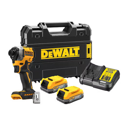 DeWalt 18V XR Brushless Impact Driver with 2x Powerstack Batteries