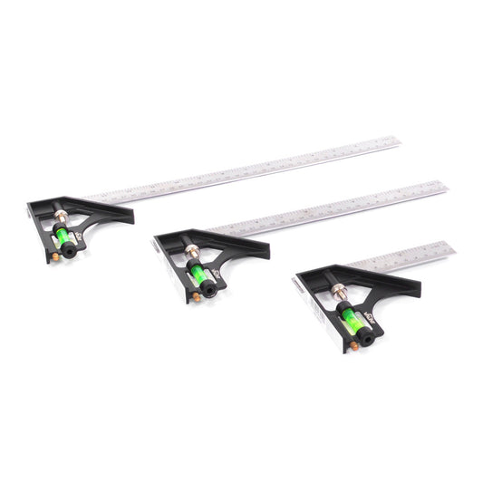 Vaunt 3 Piece Combination Square Set Rust Resistant Stainless Steel