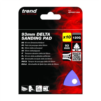 Trend Delta Oscillating Sander Pads 93mm x 93mm Aluminium Oxide (10 Pack)