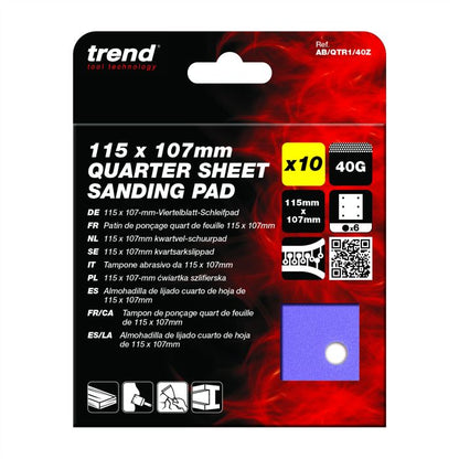 Trend Universal 1/4 Sheed Sander 115mm X 115mm Zirconium (10 Pack)
