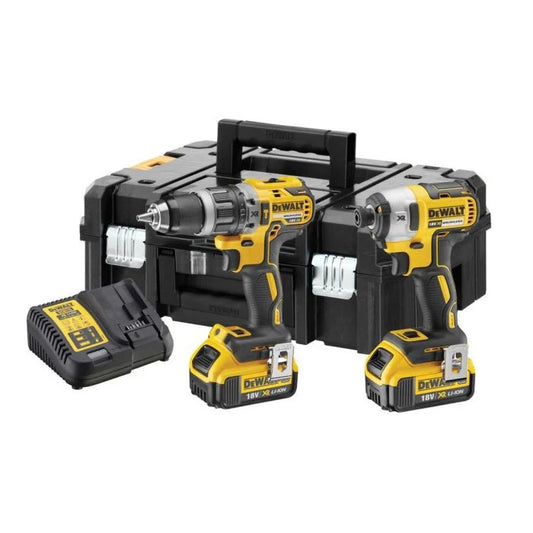 DeWalt Brushless 18v Combi Drill & Impact Driver with 2x 4.0Ah Batteries in TSTAK Case